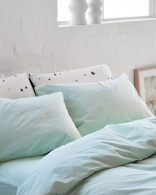 Schlafzimmer hellgrüne Bio-Baumwolle Perkal bettwäsche
