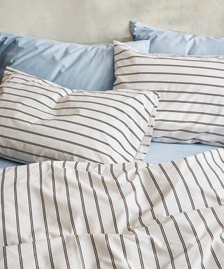 Cacao Stripe Tencel Baumwoll-Perkal Kissenbezug