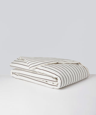 Cacao Stripe Tencel Baumwoll-Perkal Bettbezug