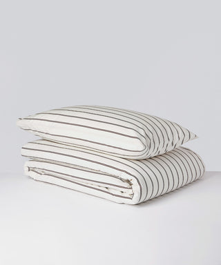 Cacao Stripe Tencel Baumwoll-Perkal Kissenbezug