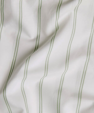 Sage Grey Stripe Tencel Baumwoll-Perkal Kissenbezug