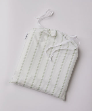 Sage Grey Stripe Tencel Baumwoll-Perkal Bettbezug