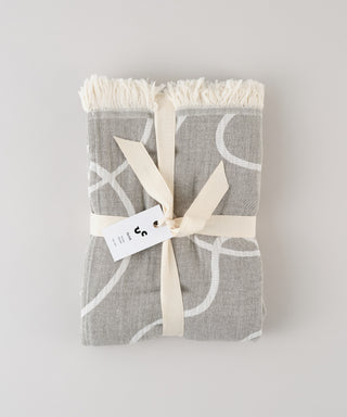 Couverture en coton lignes olive