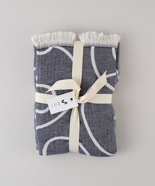 Couverture en coton lignes olive