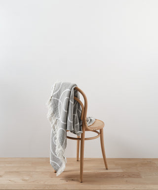 Couverture en coton lignes olive