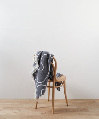 Couverture en coton lignes olive