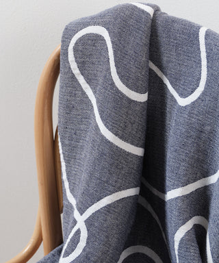 Couverture en coton lignes olive