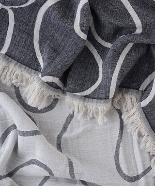 Couverture en coton lignes olive
