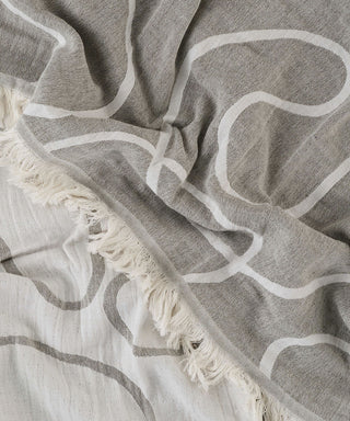 Couverture en coton lignes olive